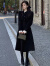 艾柔丹针织连衣裙女秋冬季新款女装名法式赫本风气质名媛两件套套装裙子 黑色 M