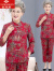 俞兆林中老年人女装妈妈装春夏套装老人夏季唐装60-70岁奶奶两件套装 百岁红色套装 XXL 建议96-110斤