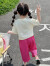 默茉的茉女小童运动套装2024新款夏女童套装3-4岁洋气儿童衣服女宝宝女孩 玫红色小辫子两件套 120码建议110-120厘米37-45斤