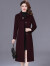 Missdaling2024新款双面呢羊绒大衣女长款修身显瘦中年高贵夫人气质秋冬女装 酒红色 5XL（150-160斤）