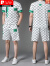 皮尔卡丹（pierre cardin）夏季数码印花圆领短袖T恤短裤套装男时尚潮流半袖五分裤薄两件套 白色(TZ7056) 170M
