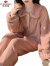 俞兆林（YUZHAOLIN）莫代尔纯棉冬季款珊瑚绒睡衣女学生娃娃领套装加绒加厚保暖法兰绒 DS-179#橘粉花边 L码【建议100-115斤】