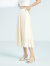 OVV2023春夏新款女装单面缎三醋酸微弹优雅柔美A字半身裙单裙 米白（净色）55 XL