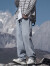 7家优品牛仔裤男夏季美式水洗弹力直筒裤重磅宽松休闲裤cleanfi男生长裤 HLZS-J703蓝色 XL(建议120-140斤)