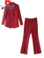 皮尔卡丹时装套装2024年新款女装春秋时尚气质红色职业春季西装两件套套装 红色 2XL/175