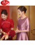 浪莎（LangSha）喜婆婆婚宴装晚礼服裙年轻小个子妈妈婚礼服高贵洋气平时可穿紫色 紫罗兰AB5261 M