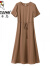 啄木鸟品牌女装杭州重磅品牌含真丝含桑蚕丝连衣裙中长款女夏季新款2024 浅棕色 4XL 150斤左右
