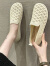卡帝乐鳄鱼（CARTELO）布鞋女2024新款夏季透气网面豆豆鞋一脚蹬平底飞织孕妇单鞋 米色【升级款进口材料】 37