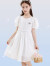 迪士尼（Disney）女童连衣裙2024新款夏装儿童裙子薄款棉布裙凉爽白色中大童长裙 白色 120CM