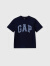 Gap男女装2024夏季新款拼接字母logo短袖T恤简约百搭上衣466766 海军蓝 185/104A(XXL) 亚洲尺码