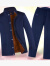 LANWEIFEILEI棉袄棉裤套装中老年男士棉衣棉服 藏青色套装 小号体重到120斤