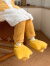 细细条（XIXITIAO）趣味创意鸭掌亲子棉拖鞋冬季保暖防滑可爱全包跟毛毛鞋女 黄色全包款趣味鸭爪 24-25内长约17cm