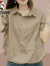 啄木鸟品牌女装雪纺衬衫女士装夏季2024新款短袖夏装遮肚子上衣洋气减龄 白色 XL(建议115斤-130斤)