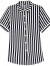 啄木鸟黑白条纹衬衫女夏季短袖宽松显瘦休闲职业衬衣上衣 黑色 2XL 建议115-130斤