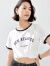伊芙丽（eifini）伊芙丽凉感粉色多巴胺甜酷美式复古T恤2024夏装设计感短袖上衣女 本白色预售[6月20日]发 155/80A/S