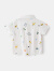 SKONWAT童装男童短袖衬衫2023夏季潮新款宝宝卡通印花衬衣中小童洋气上衣 白色满印度假风短袖衬衫 120cm