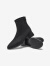 百思图冬商场新款时尚英伦弹力瘦瘦靴粗跟黑色女短靴RFO58DD3 黑色 35