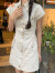 FSHEPOLO领学院风短袖连衣裙女2024年夏季法式设计小众工装短裙 图片色 2XL 建议120-130斤