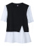 啄木鸟假两件短袖衬衣女夏季2024年新款洋气显瘦遮肉拼接衬衫上衣 白色 XL 建议115-125斤