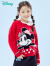 迪士尼童装儿童针织衫时尚米奇米妮圆领毛衣纯棉 大红米妮223S1778 130cm
