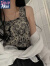 DALEY MODE2023夏韩风Chic复古色衬衫上衣+印花系带马甲+高腰半身裙套装女 马甲背心 S