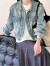 原支纱（YUANZHISHA）牛仔短外套韩版宽松水洗牛仔女小个子春ins复古时尚气质上衣 蓝色 M