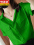 恒源祥（HYX）日系纯棉短袖衬衫女夏季新款2024年职业正装工作服工装V领衬衣潮 白色 M 建议80-100斤