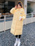 温格芳 羽绒棉服女中长款2023冬季新款韩系加厚棉衣小个子港风棉袄外套 卡其色 XL