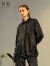 日着（rizhuo）原创设计女装2024春季新款小众洋气中式上衣宽松黑色长袖衬衫 夜黑 S