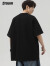 POUM短袖t恤男女士纯棉夏季薄款潮流宽松休闲内搭上衣PH02黑色XL