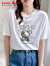 LOVER RUCCI高级设计感冰丝甜美短袖女夏装独特别致天丝t恤漂亮新款2024小衫 559米白色 S