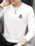 迪伯斯凯（DEERSHIKAI）莫代尔长袖T恤男士春秋薄款内搭修身打底衫体恤上衣男青年男士T恤 白色长袖 XL