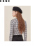 KBNE卡贝奈尔新品韩版时尚设计感修身感针织衫内搭女 黑色几何 XS
