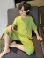 皮尔卡丹（pierre cardin）男童睡衣夏装家居服儿童短袖套装夏季薄款莫代尔中大童冰丝空调服 紫色 120