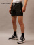Calvin Klein【速干】运动24春夏男ck提花织带抽绳腰跑步健身运动短裤4MS4S845 001-太空黑 S