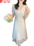 皮尔卡丹（pierre cardin）夏季旗袍改良版雪纺连衣裙子女夏装2023年新款小个子显瘦气质长裙 白色 S