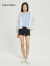 Calvin Klein  Jeans夏季女装舒适薄款箔印字母圆领舒适透气短袖T恤J213769 CDN-蓝色 M  （建议110-120斤）