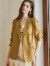 ROEYSHOUSE罗衣职业通勤棉麻西装外套女2024夏季新款时尚纯色修身西服10451 棕黄 S