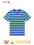 LACOSTE法国鳄鱼男童女童24春季新款舒适条纹纯棉短袖T恤TJ7122 IU1/蓝绿条纹拼色 8A 135