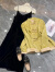 BMOI秋装2024年新款感新中式女装国风盘扣上衣洋装套装 黄色外套+黑色吊带裙 XL 【现货闪发】