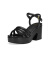 ASH女鞋2024夏季新款ONYX凉鞋羊皮罗马鞋高跟鞋女粗跟露趾凉鞋 黑色 36