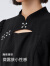 森马连衣裙女泡泡袖镂空小心机夏季修身新中式小立领肌理短裙甜酷 黑色90001 150/76A/XS