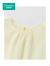 全棉时代春女童梭织泡泡衬衫舒适透气潮流 香草黄 130cm