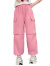 迪士尼（Disney）女童套装夏装2024新款网红儿童衣服女大童短袖T恤工装裤两件套潮 粉色 120cm