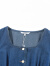 lagogo2023年新款夏日多巴胺方领泡泡袖连衣裙显瘦牛仔裙女 靛蓝色(N0) 160/M/38