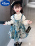 迪士尼（Disney）女童连衣裙春秋季新款2024中国风女宝宝盘扣衬衫背带裙套装两件套 蓝色 夏款 120cm