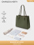 CHARLES&KEITH质感纯色大容量手提包托特包包女包女士CK2-30781650-6 Olive橄榄绿色 XL