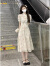 拉夏贝尔（La Chapelle）新中式连衣裙子夏天女装2024夏季新款短袖国风重工改良旗刺绣a字 XL-115-125斤