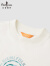 比音勒芬【精梳棉】夏季新款女士休闲简约百搭高格纹圆领短袖T恤 28米白 90/S
