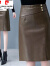 皮尔卡丹春春季新款2023年半身裙女皮裙中长款高臀裙韩版显瘦字裙 黑色0033 S_95斤以下